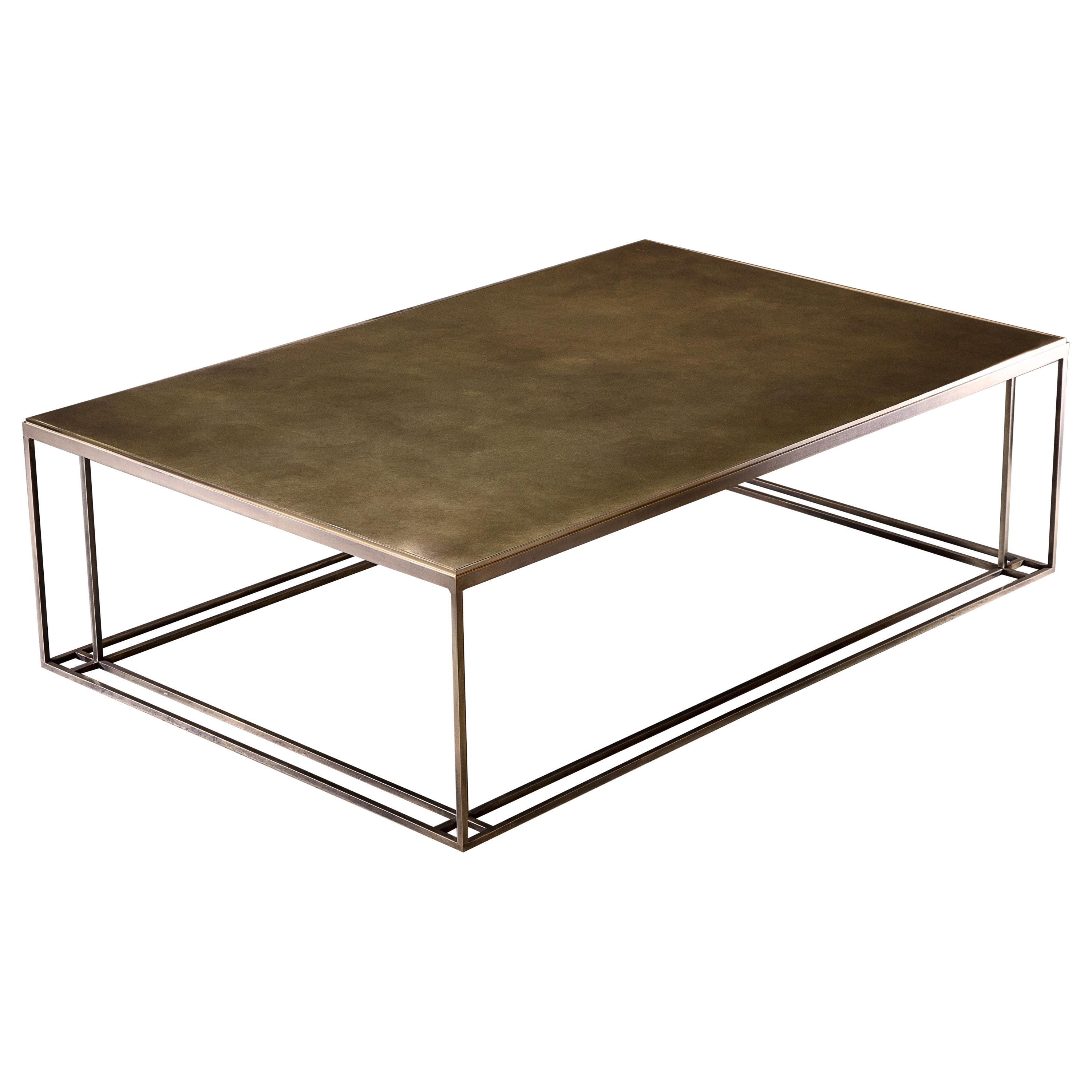Binate Coffee Table — Small — All Patinated Brass — Made in Britain For Sale