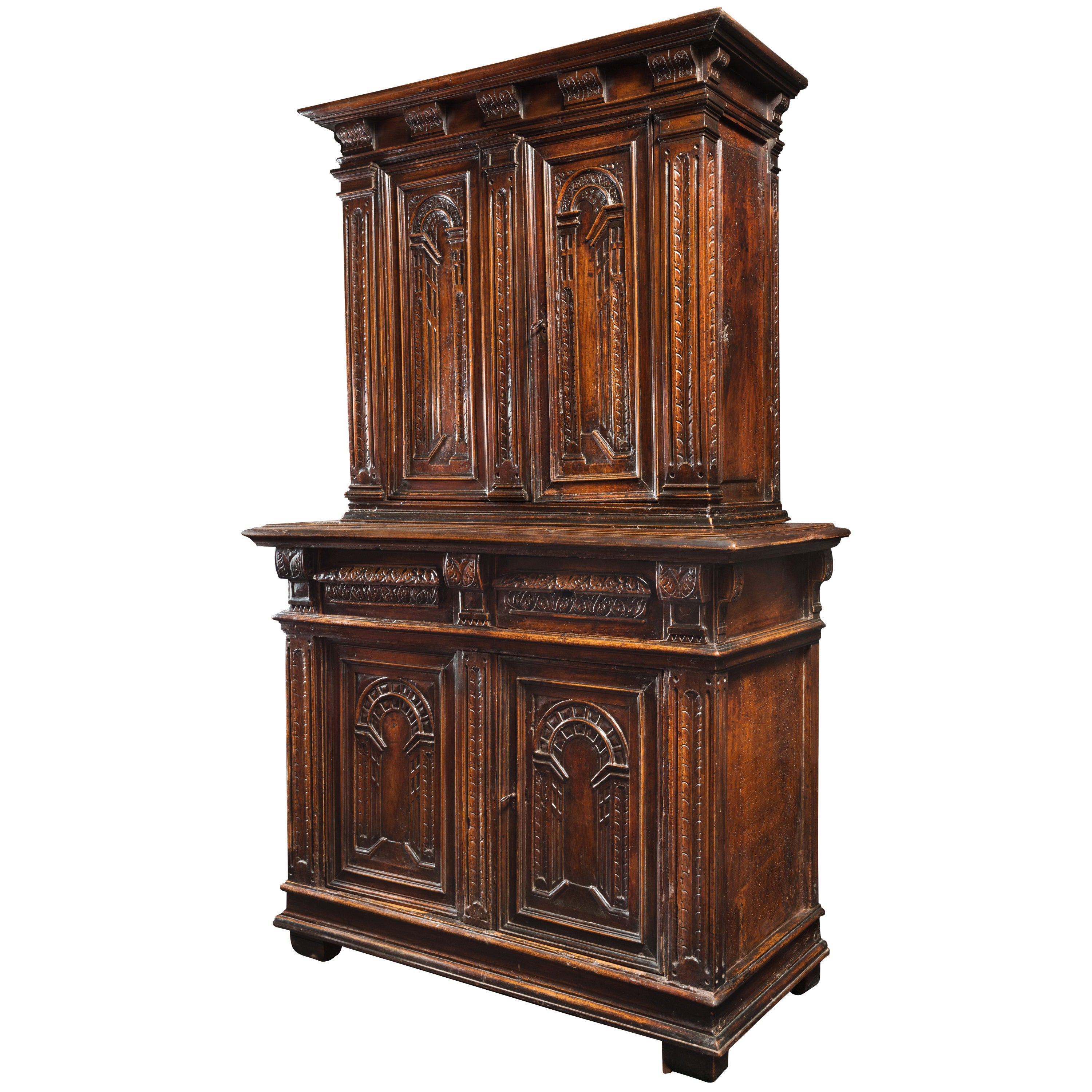 French Renaissance Cabinet with Perspectives For Sale