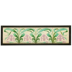 Antique Art Nouveau Tile Panel Société Céramique Hasselt, Belgium, C1900