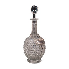 Retro Madeira Wine Decanter, English, Glass, Brandy, Spirit Vessel, Circa 1960