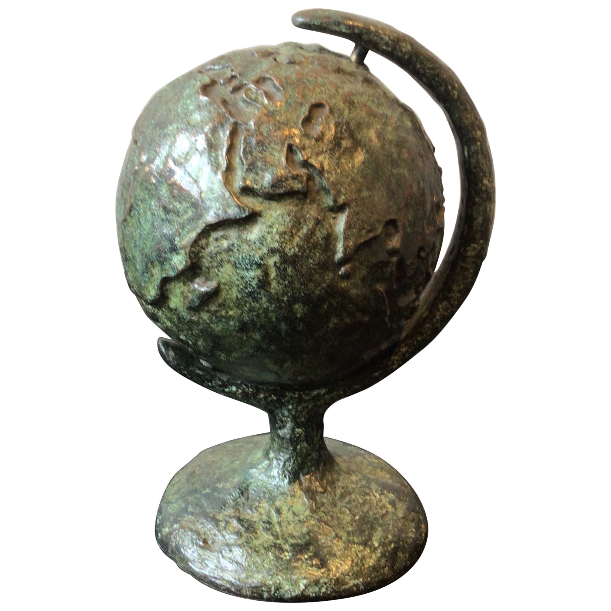 Abstrakter Globus aus Bronze im Angebot