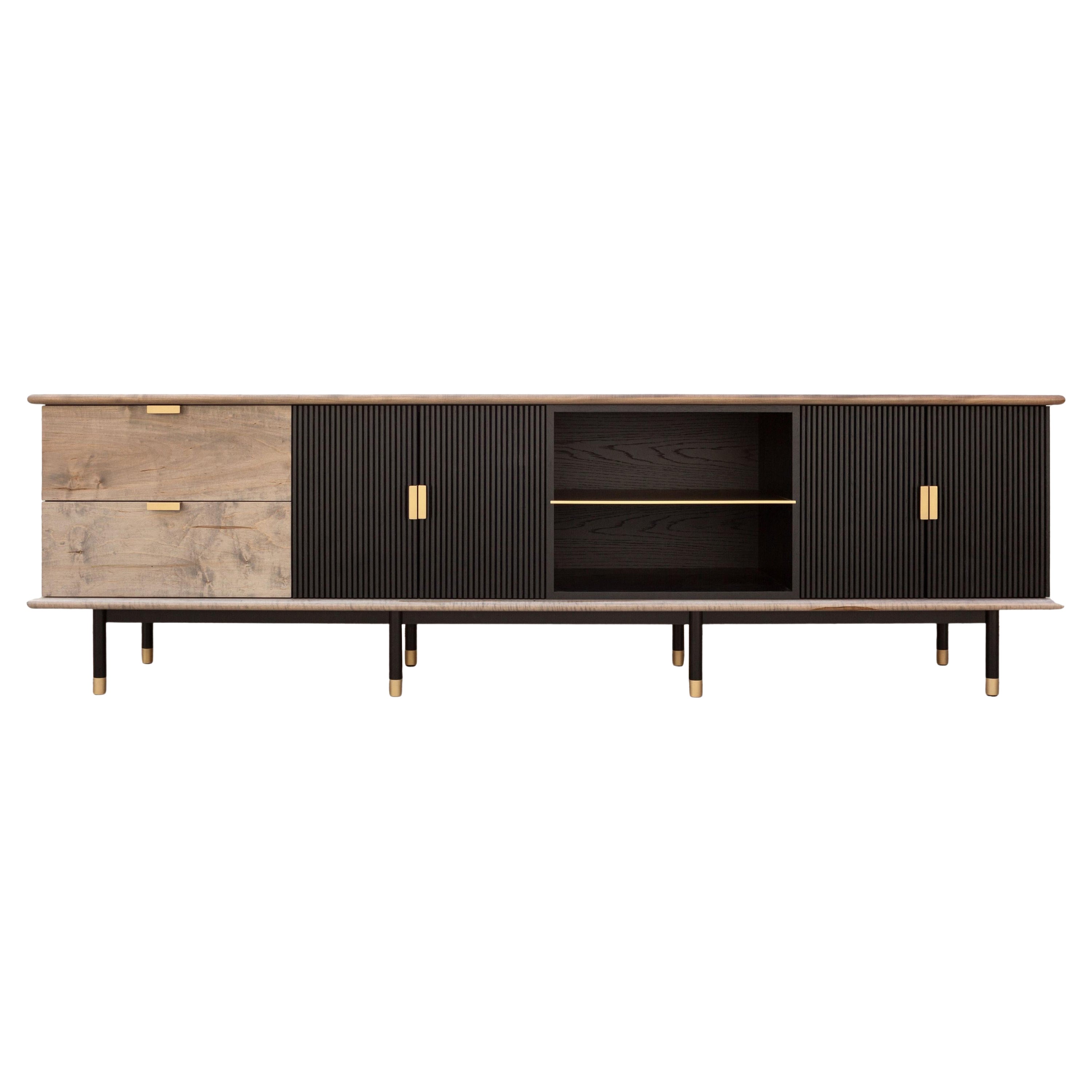 Kenmare Credenza 120", Customizable Wood and Metal