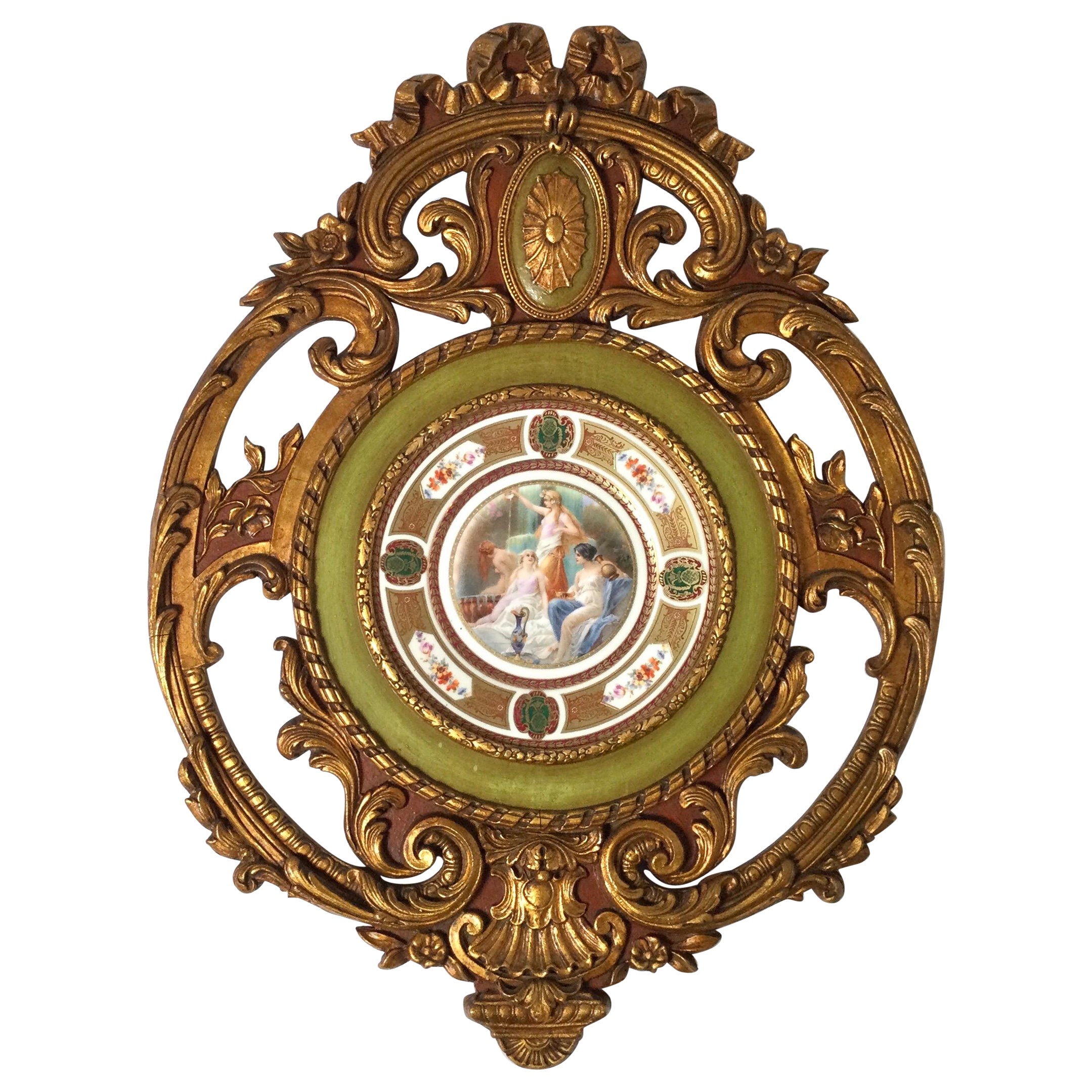 Elaborately Framed Cabinet Plate, Germany, Circa 1900 For Sale