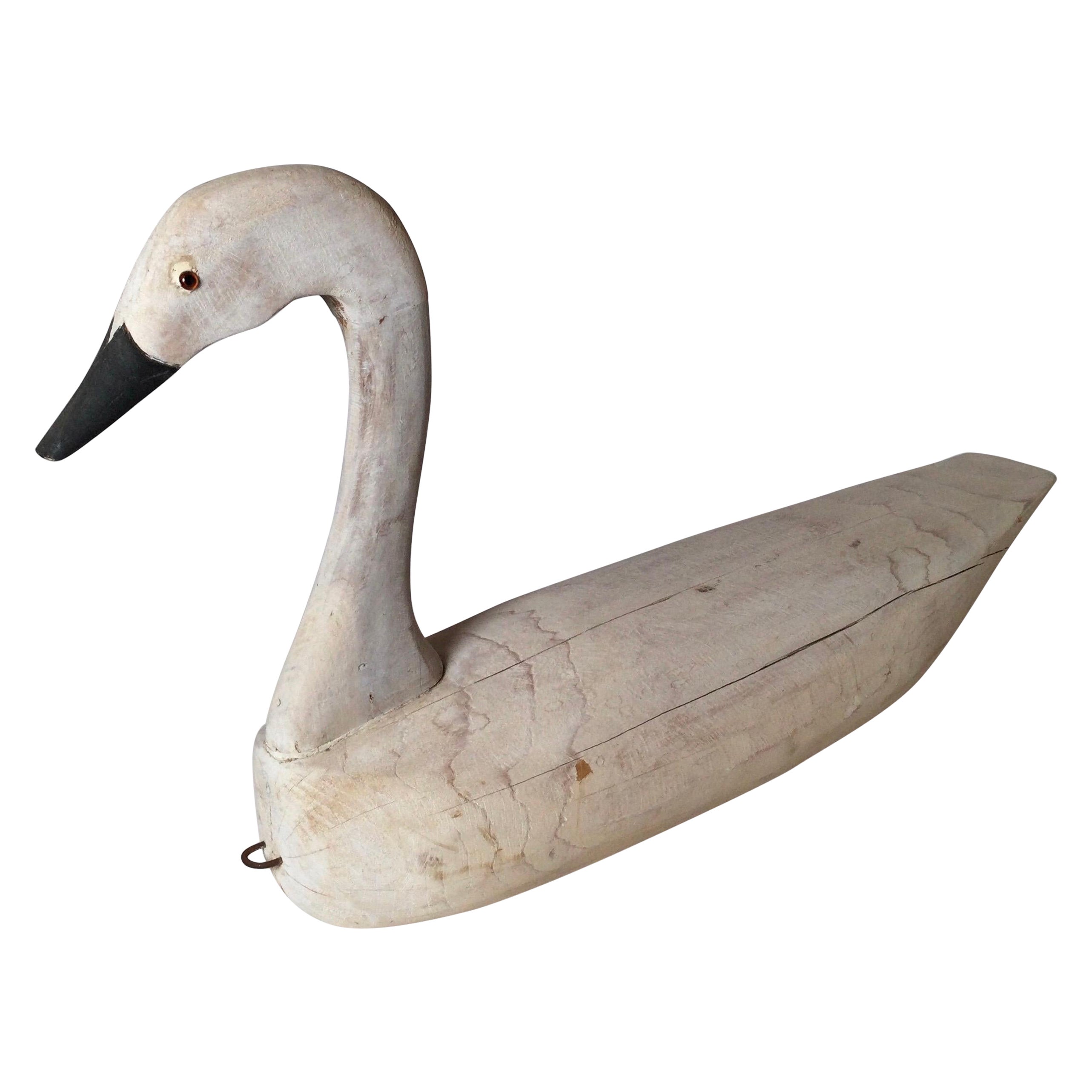 Hand Painted Swan Decoy For Sale