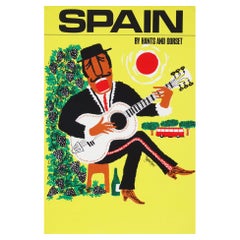 Vintage 1960s Spain Travel Poster by Royston Cooper Pop Art