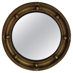 Regency Style Small Gilt Frame Convex Mirror Midcentury
