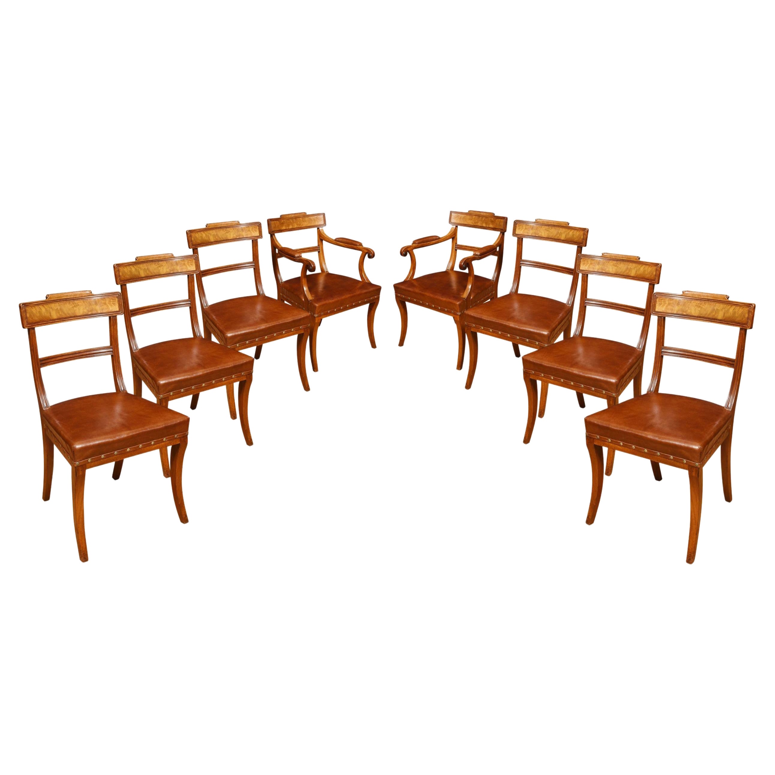 Set of Eight Regency Mahogany Dining Chairs