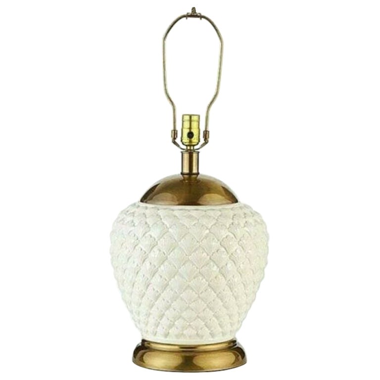 Coastal Frederick Cooper Beehive Ceramic Table Lamp For Sale