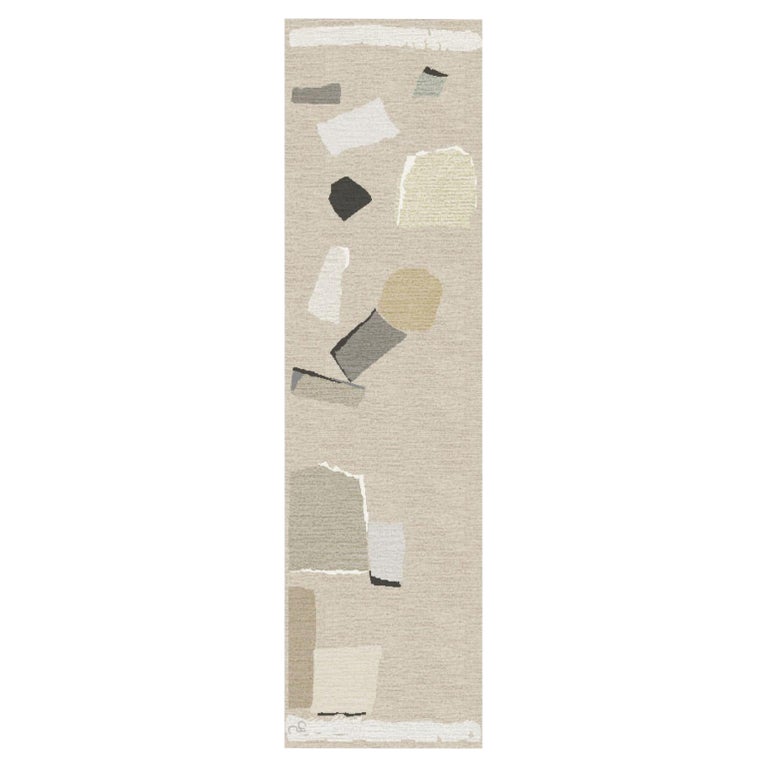 Rhizomes Cobble Stone Tabac Hand Knotted Rug by Charlotte Culot For Sale