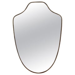 Vintage Italian Wall Mirror with Brass Frame 'circa 1950s'