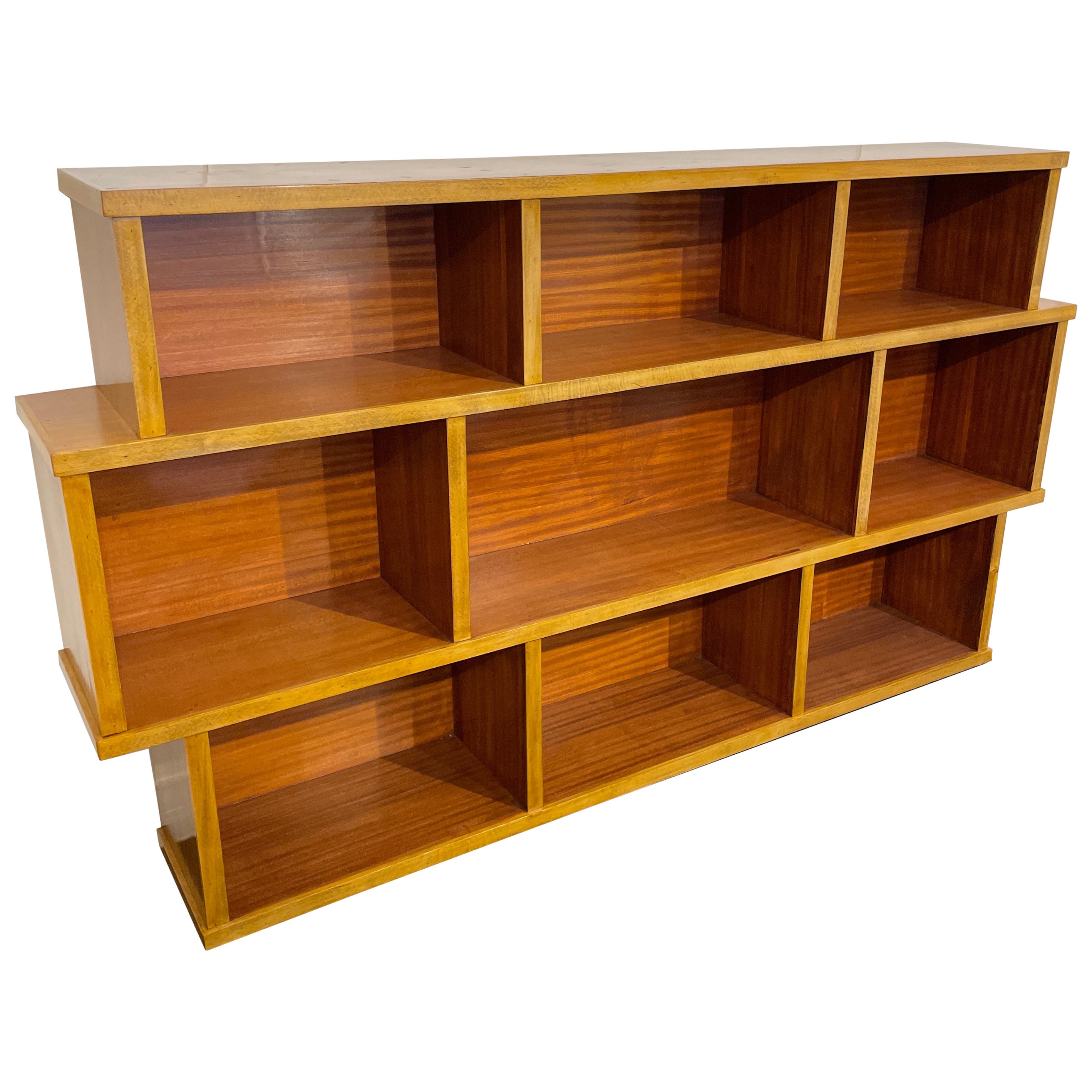 Moscova Bookcase, Walnut Wood and Gold Calacatta Marble, Andrea