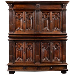 Antique Renaissance Palace Wardrobe with Perspectival Views