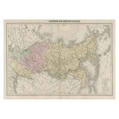 Original Antike Karte des Russischen Kaiserreichs in Asien, 1880