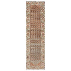 Colorful Antique Persian Bakhtiari Runner with All-Over Floral and Tribal Border