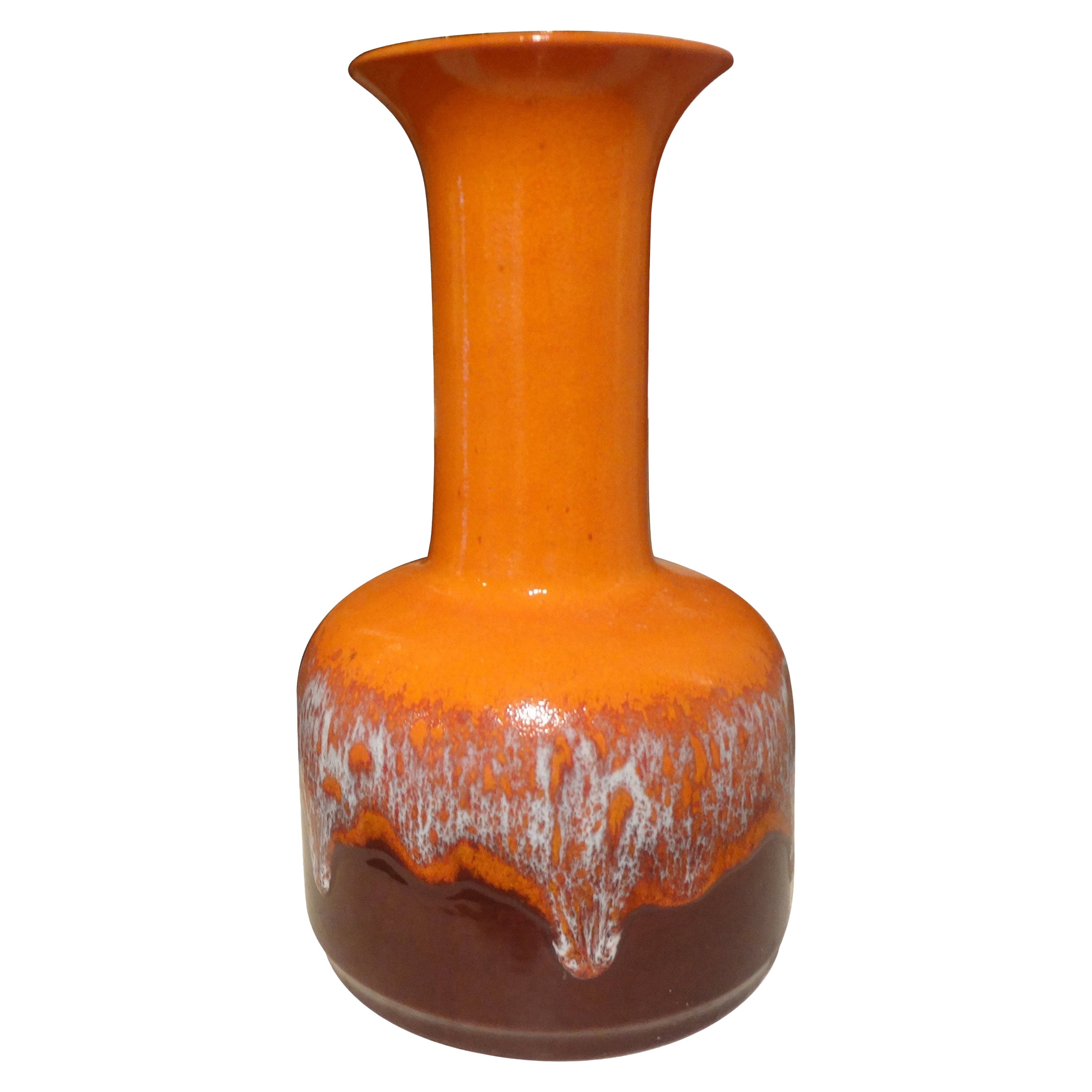 West German Glazed Ceramic Vase by Jasba For Sale