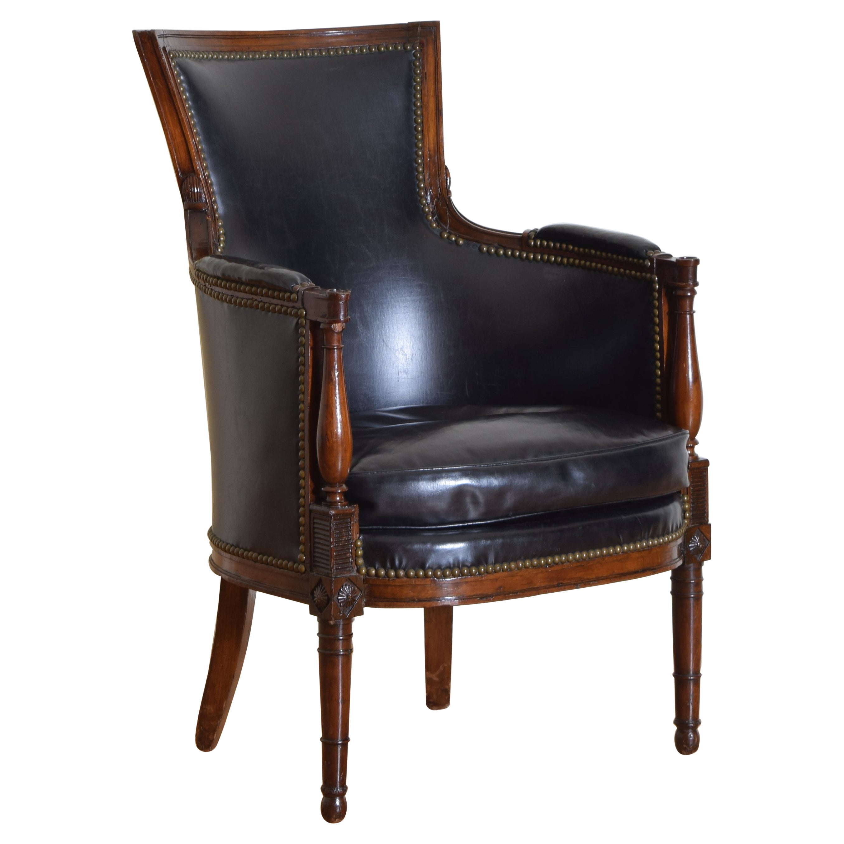 French Directoire Carved Mahogany Bergere, 18th/19th Century For Sale at  1stDibs