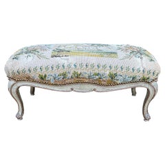 Antique 18th/19th Century French Louis XV Bench with Needlepoint