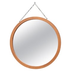 Vintage Scandinavian Modern Round Wall Mirror