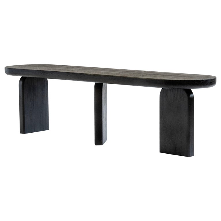 Charred Oak Entry Bench / Dining Bench For Sale at 1stDibs