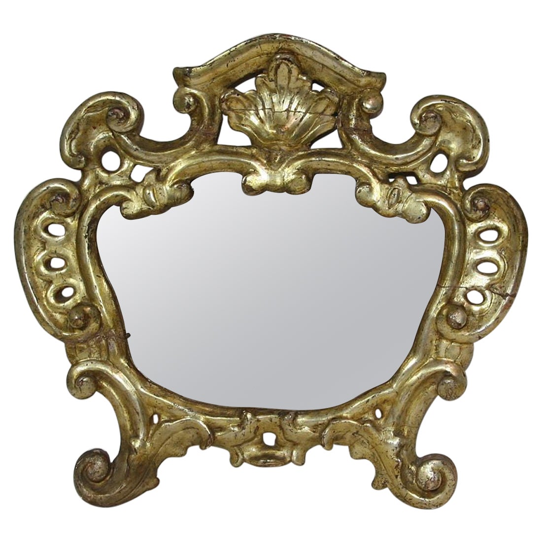 18th Century, Italian Carved Giltwood Baroque Mirror