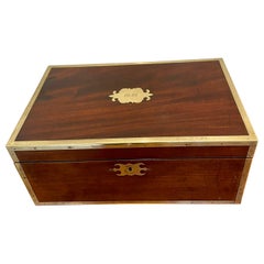 Antique George III Superb Quality Mahogany Brass Bound Writing Box
