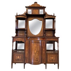 Hervorragende Qualität antiken viktorianischen Palisander Intarsien Seite Kabinett 