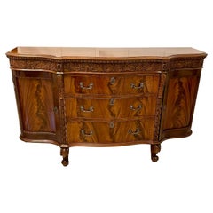 Outstanding Quality Antique Figured Mahogany Serpentine Shaped Sideboard