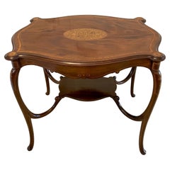 Superb Quality Antique Victorian Mahogany Inlaid Shaped Centre Table