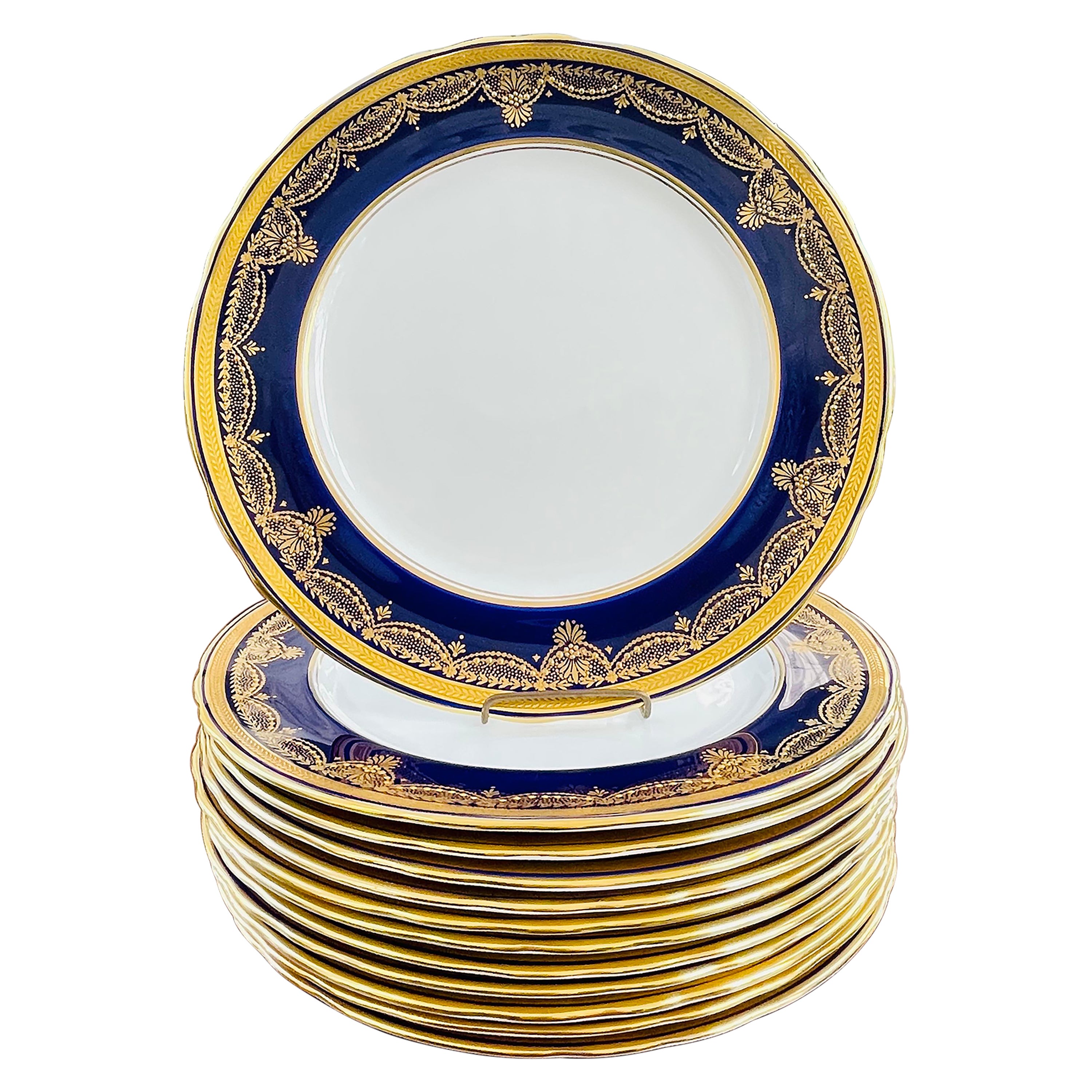 Cobalt Blue Diner Plate Set For Sale