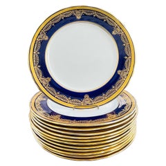 Set d'assiettes à dîner bleu cobalt