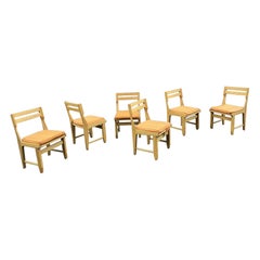 Guillerme et Chambron, Set of 6 Oak Chairs, Edition Votre Maison, 1970