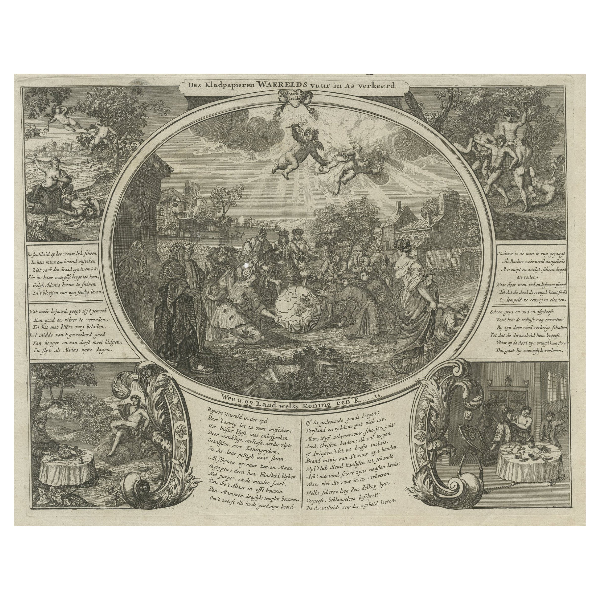 'Waste Paper is Burned to Ashes', a Satire Print on the South Sea Bubble, 1720