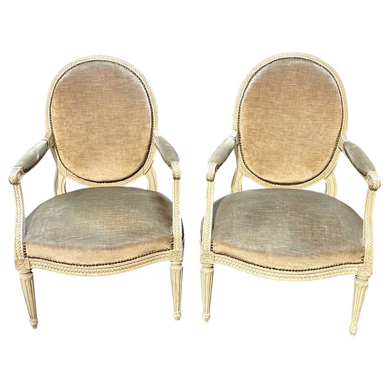 Pair of Louis XVI Arm Chairs For Sale at 1stDibs
