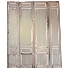 Large Late 19th Century French Double Door in Original Paint