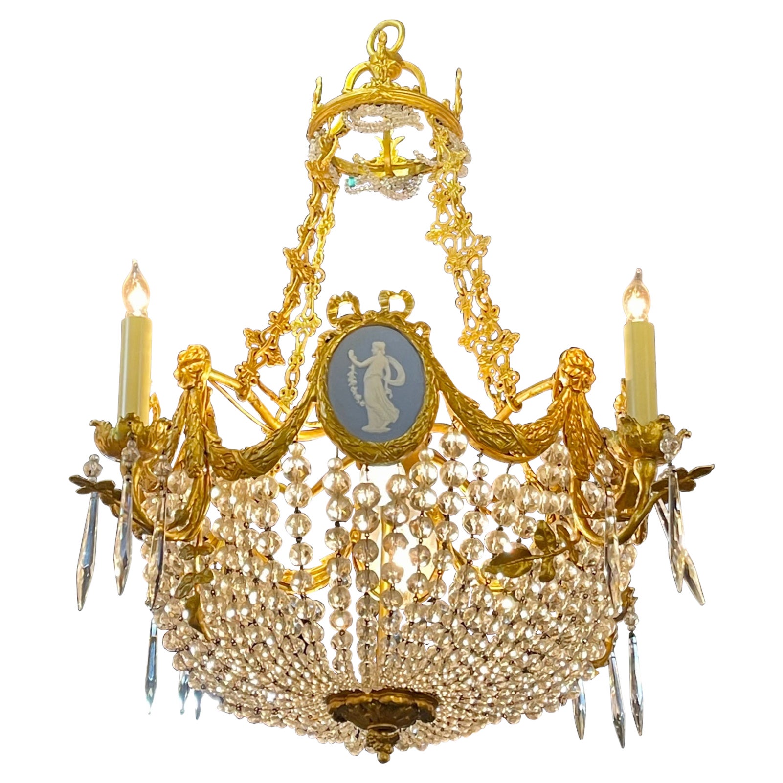 French Dore' Bronze Chandelier For Sale