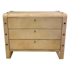 Modern Lacquered Parchment 3-Drawer Dresser