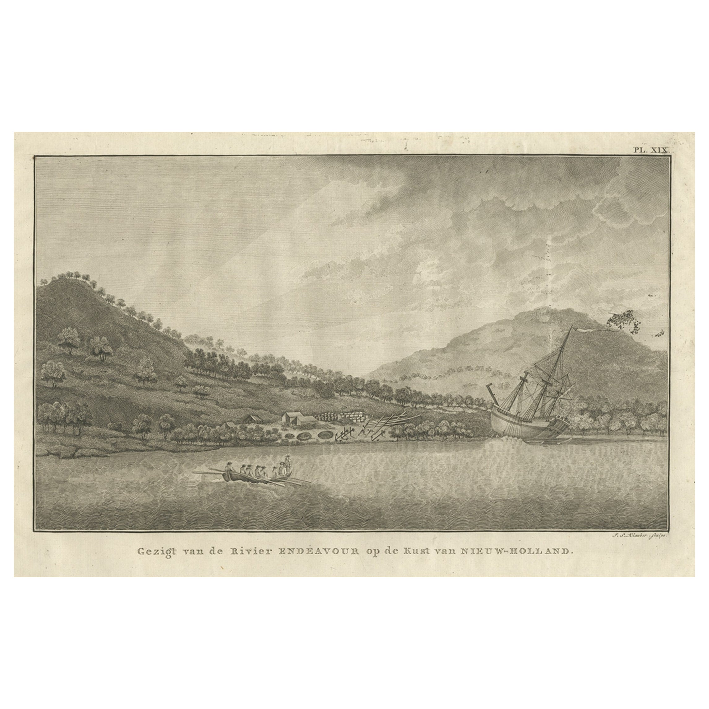 L'accampamento del Capitano Cook in Australia, dove si arenò l'Endeavour, 1803