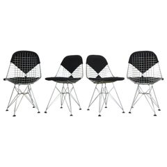 ""DKR-2"" Satz von 4 Drahtstühlen "Bikini" von Eames für Herman Miller, 1960