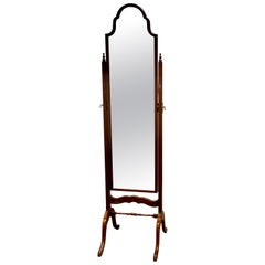 Antique Stylish Mahogany Reprodux Cheval Mirror by Bevan & Funnell