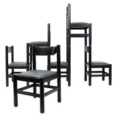Set of 6 Vico Magistretti / Charlotte Perriand Style Rush Dining Room Chairs