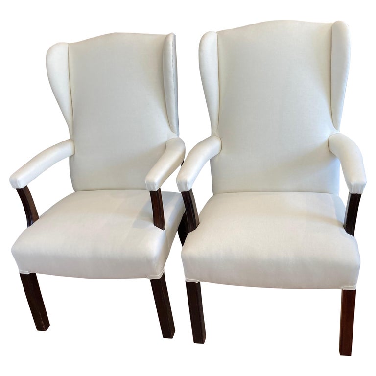 Pair of Wing Back Chairs For Sale