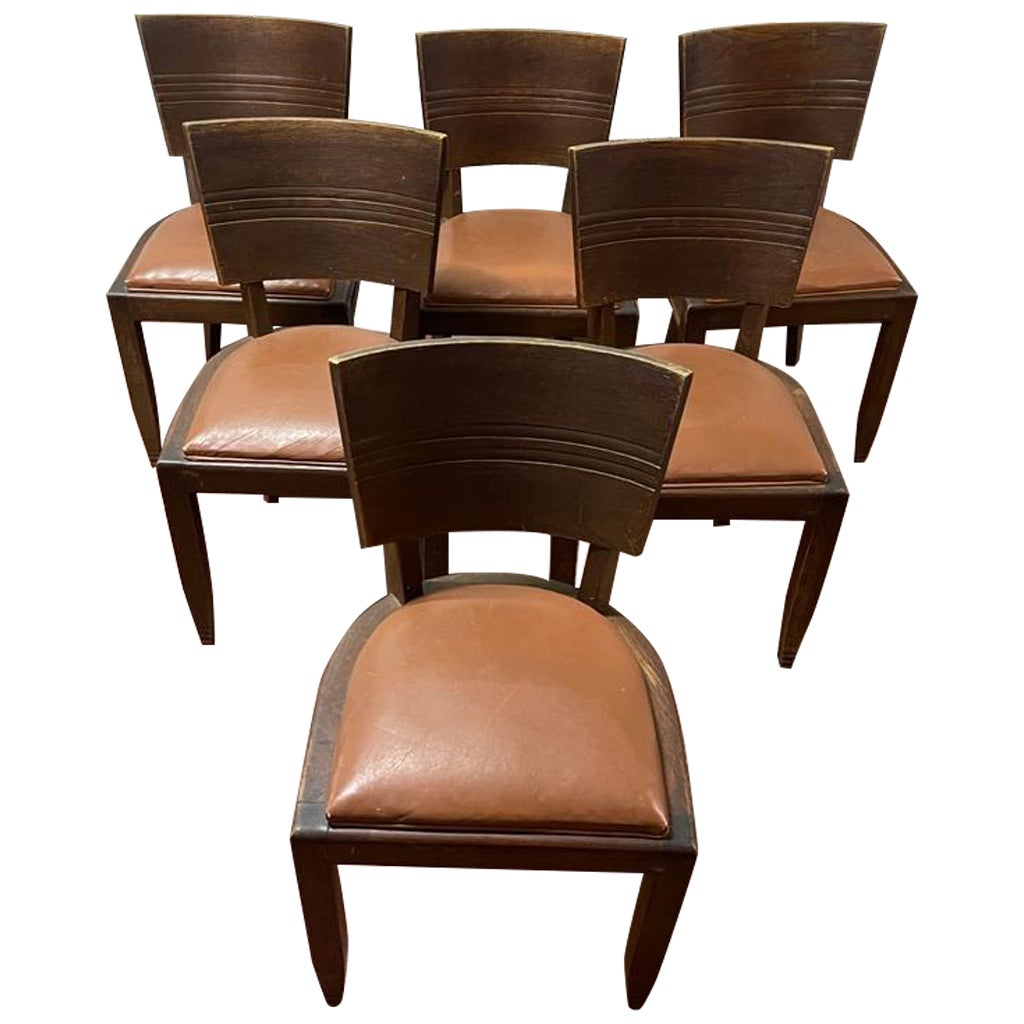 Set of Six Dudouyt Chairs For Sale