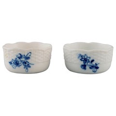 Two Antique Meissen Salt Vessels in Hand-Painted Porcelain