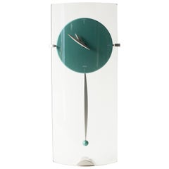 Vintage Glass Pendulum Clock Takashi Kato Postmodern, 1980s Japanese Design