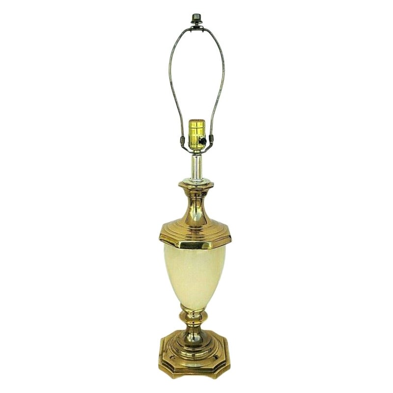 Opaline & Brass High-End Table Lamp For Sale