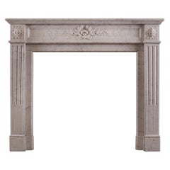 French Carrara Marble Fireplace in the Louis XVI Style