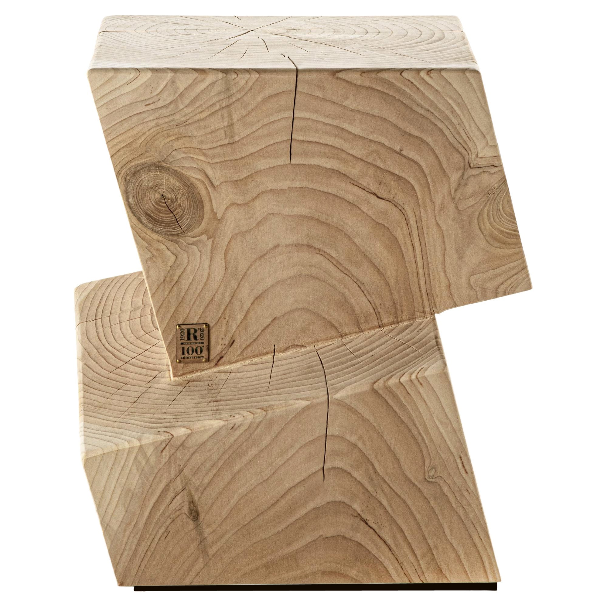 Rotterdam Hocker Giovanni Tomasini Zeitgenössischer naturbelassener Zedernholz, hergestellt in Italien Riva1