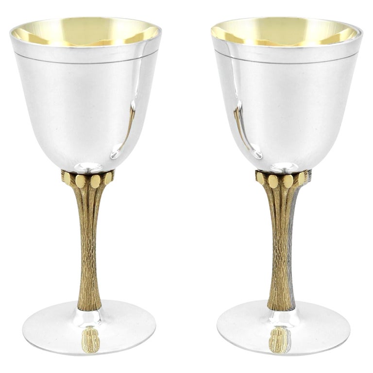Roberts and Belk Ltd Vintage Sterling Silver Goblets For Sale at 1stDibs silver goblets for