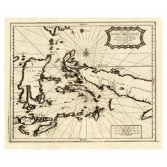 Antique Extremely Rare Map of the East-Indies towards the South-East 'Indonesia', 1725