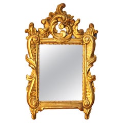 18th Century Gilded Crafted Wall Mirror Baroque Period Circa 1750 Italy